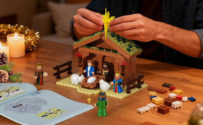 Presepe in mattoncini 281pz con personaggi e stalla