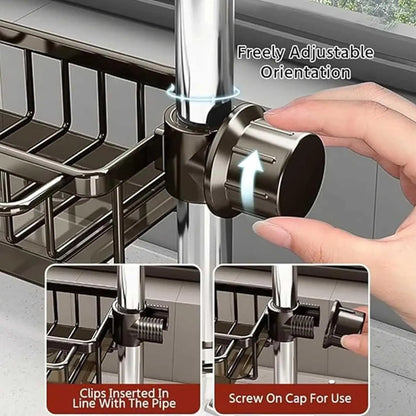 Organizer rubinetto cucina regolabile per tubi 0.7-1.1inch
