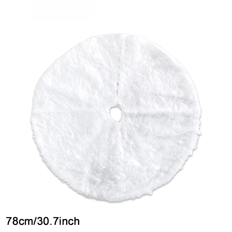 Gonna per albero di Natale in peluche bianco soffice