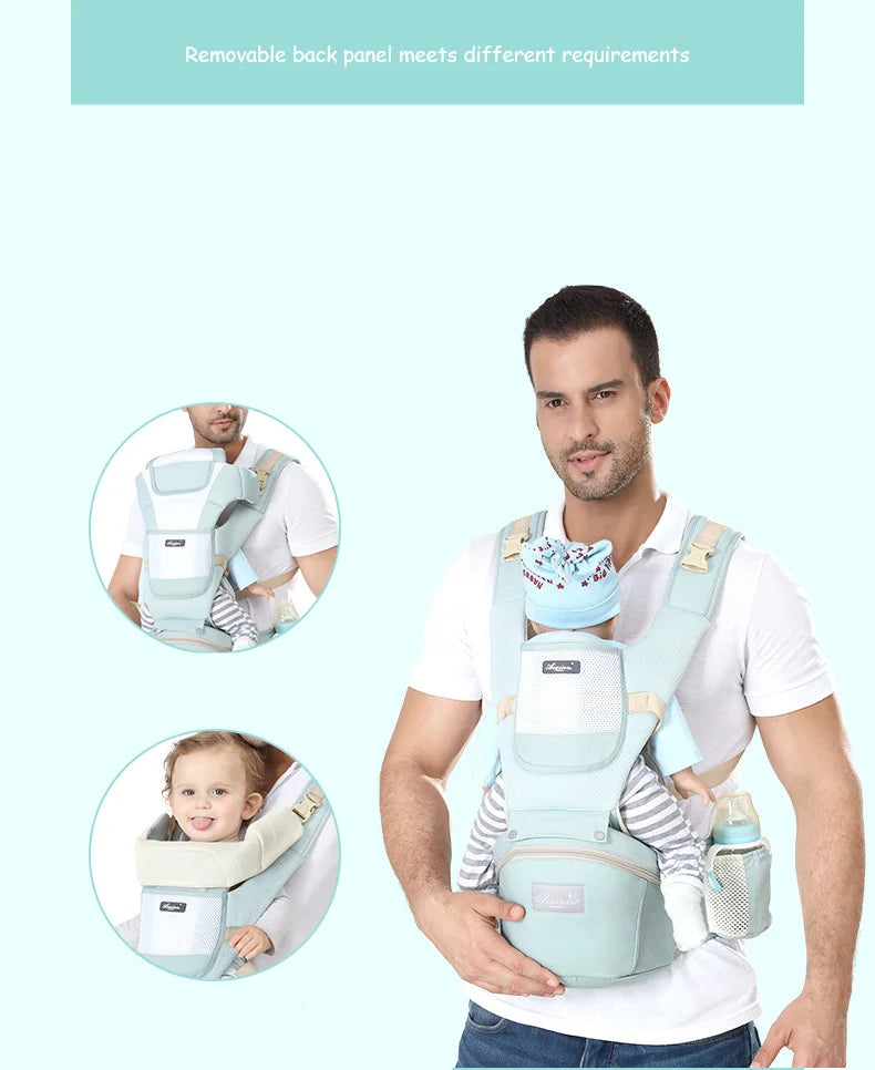 Marsupio ergonomico con sgabello da vita multiuso