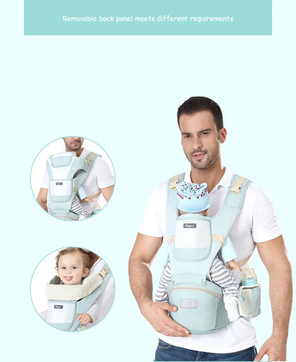 Marsupio ergonomico con sgabello da vita multiuso