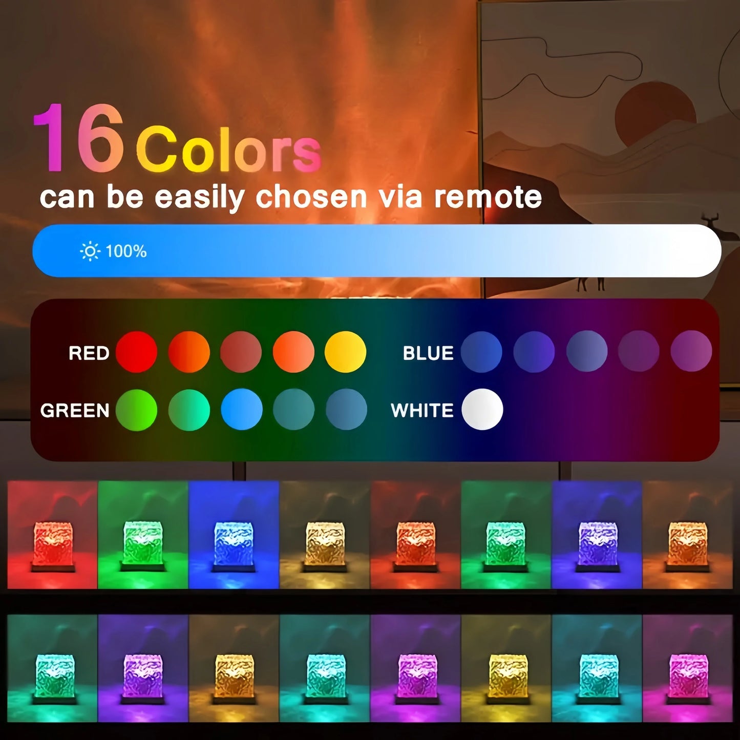 Lampada Effetto Onde d'Acqua LED 16 colori – Atmosfera Magica in Ogni Stanza