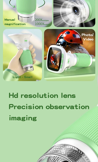 Microscopio tascabile per bambini con schermo 2,4 pollici HD