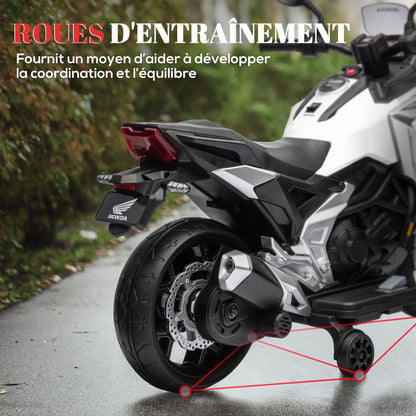 Moto elettrica per bambini — avvio con pulsante e musica