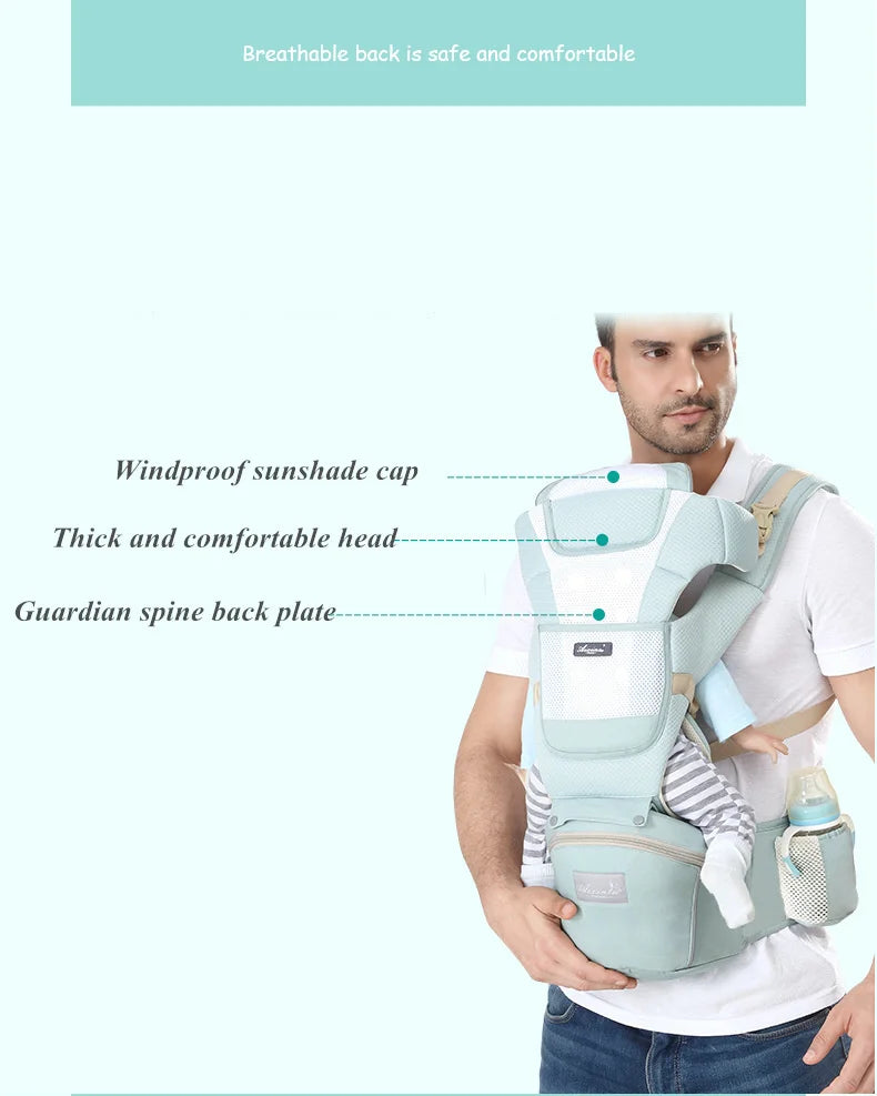 Marsupio ergonomico con sgabello da vita multiuso