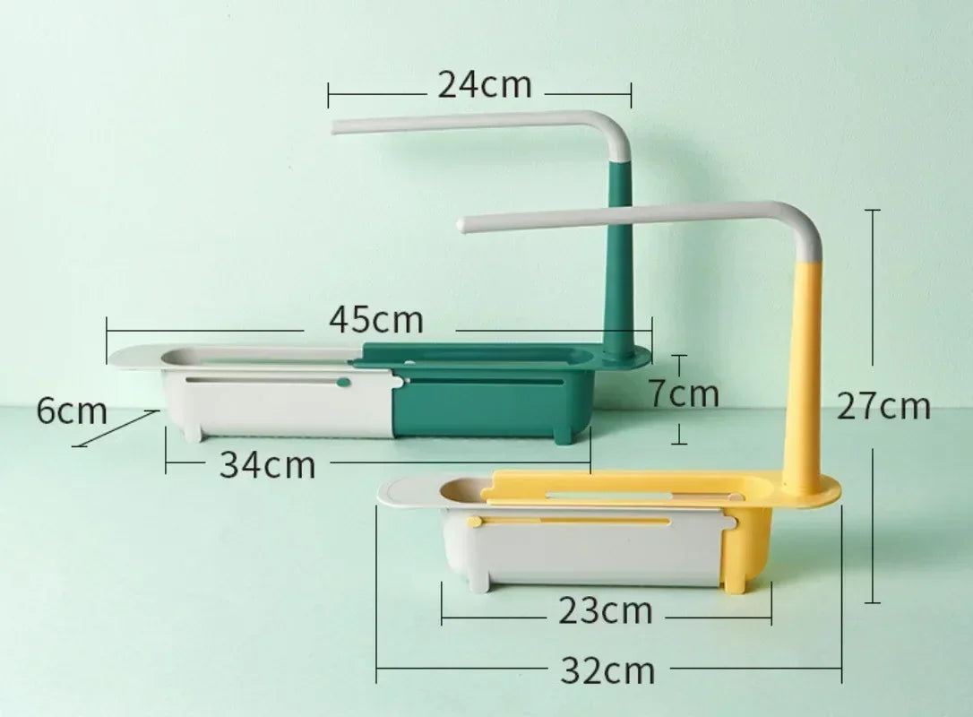 Scolapiatti per lavabo telescopico - porta spugna