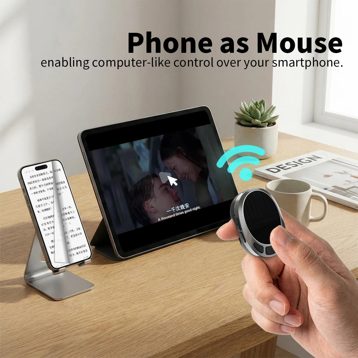 Telecomando Bluetooth con anello scroll compatto e portatile TPKI