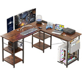 Scrivania angolare L‑Shape 140/230 cm con prese integrate