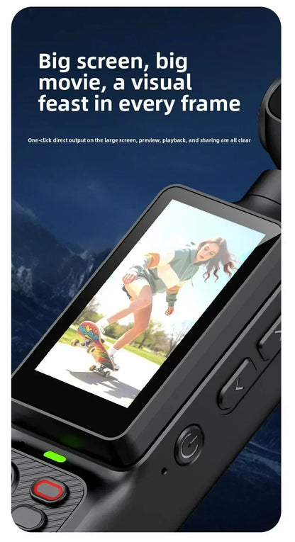 Action Camera 4K con gimbal e obiettivo 180°