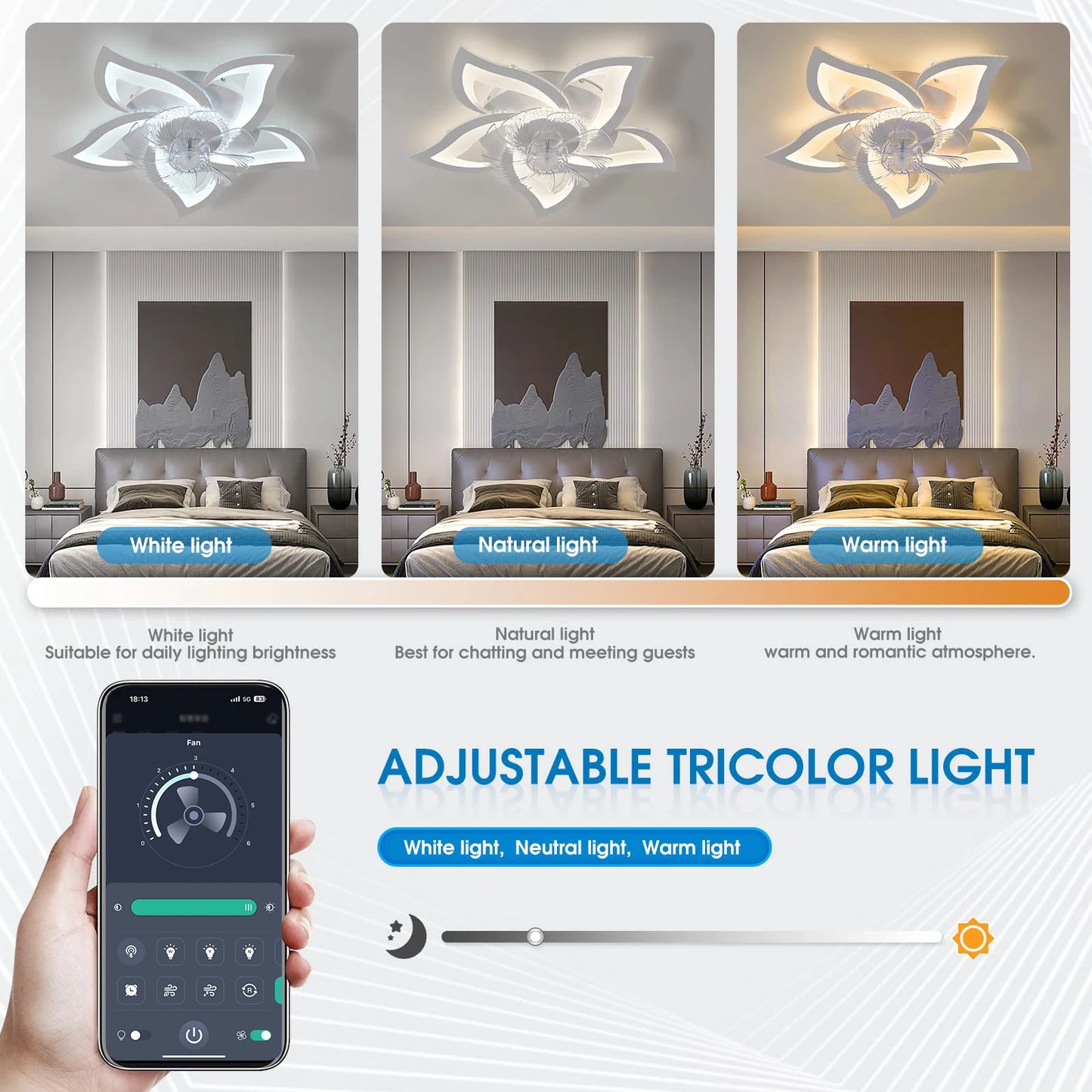 Ventilatore da Soffitto LED Smart – Aria Fresca e Luce Sempre Perfetta