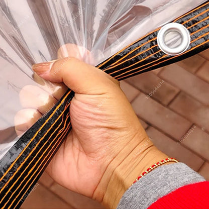Telo trasparente impermeabile in PVC con bordo rinforzato
