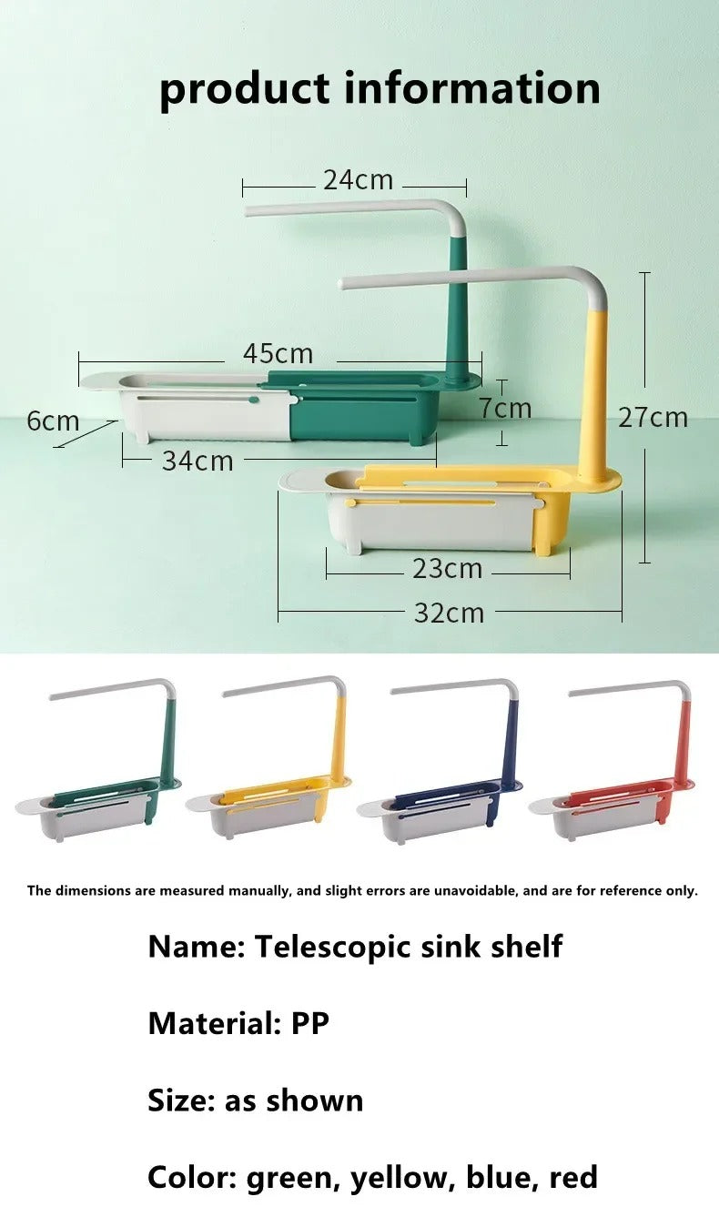 Scolapiatti per lavabo telescopico - porta spugna