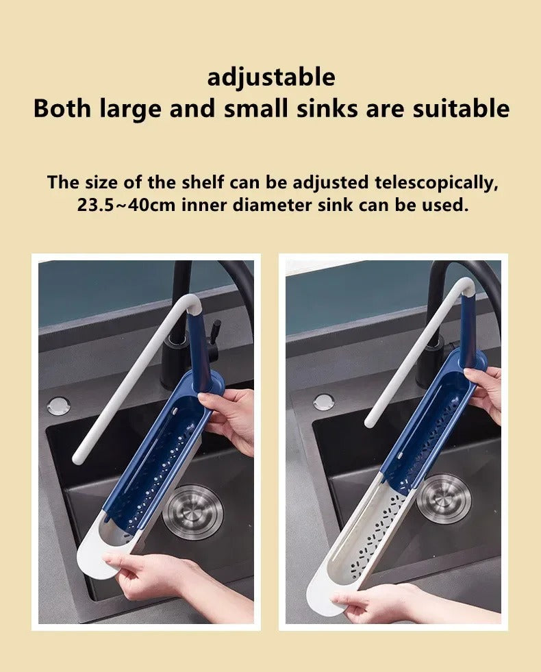 Scolapiatti per lavabo telescopico - porta spugna