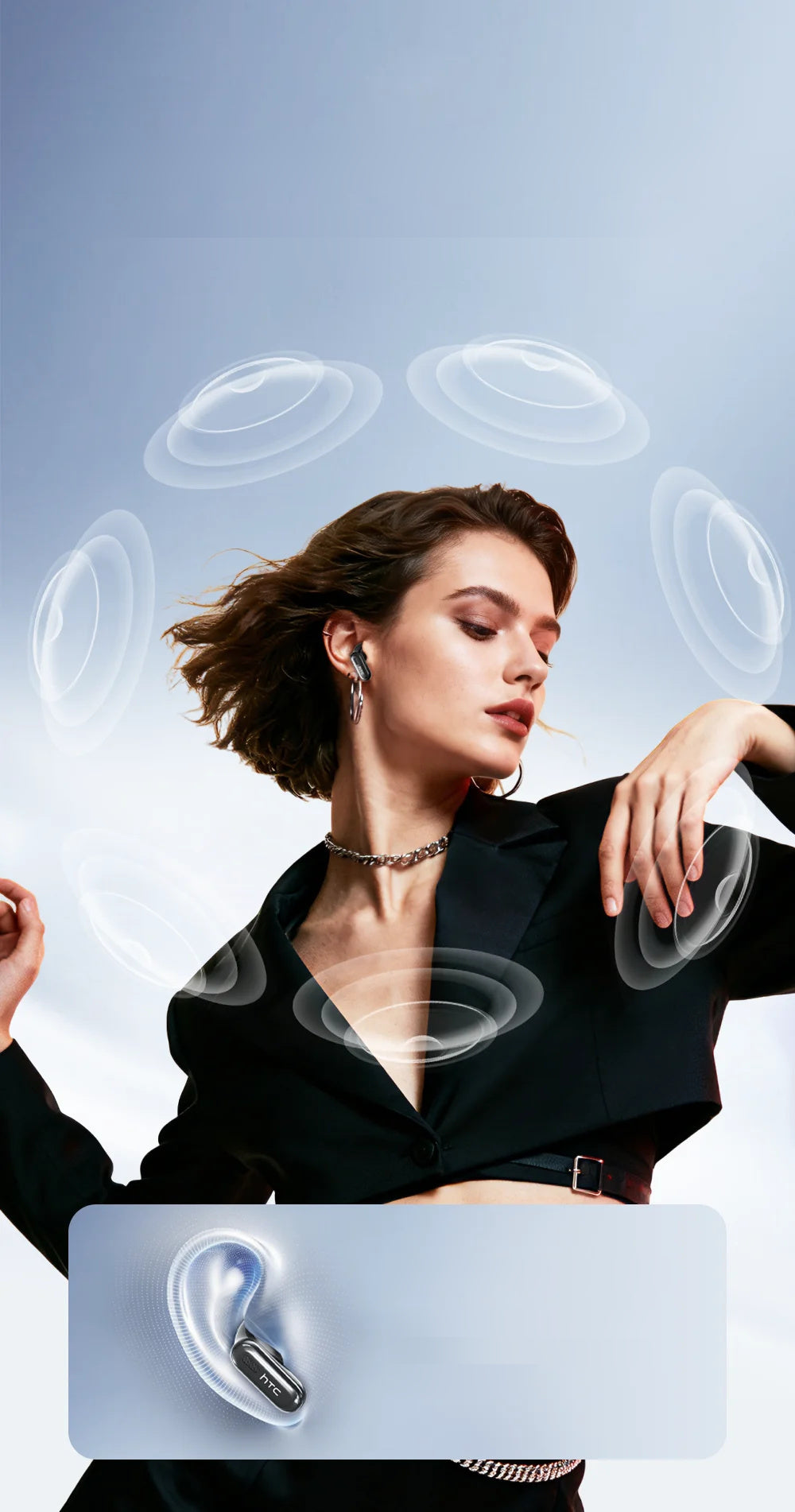 HTC NE68 Auricolari intraurali Bluetooth schermo HD e traduzione AI
