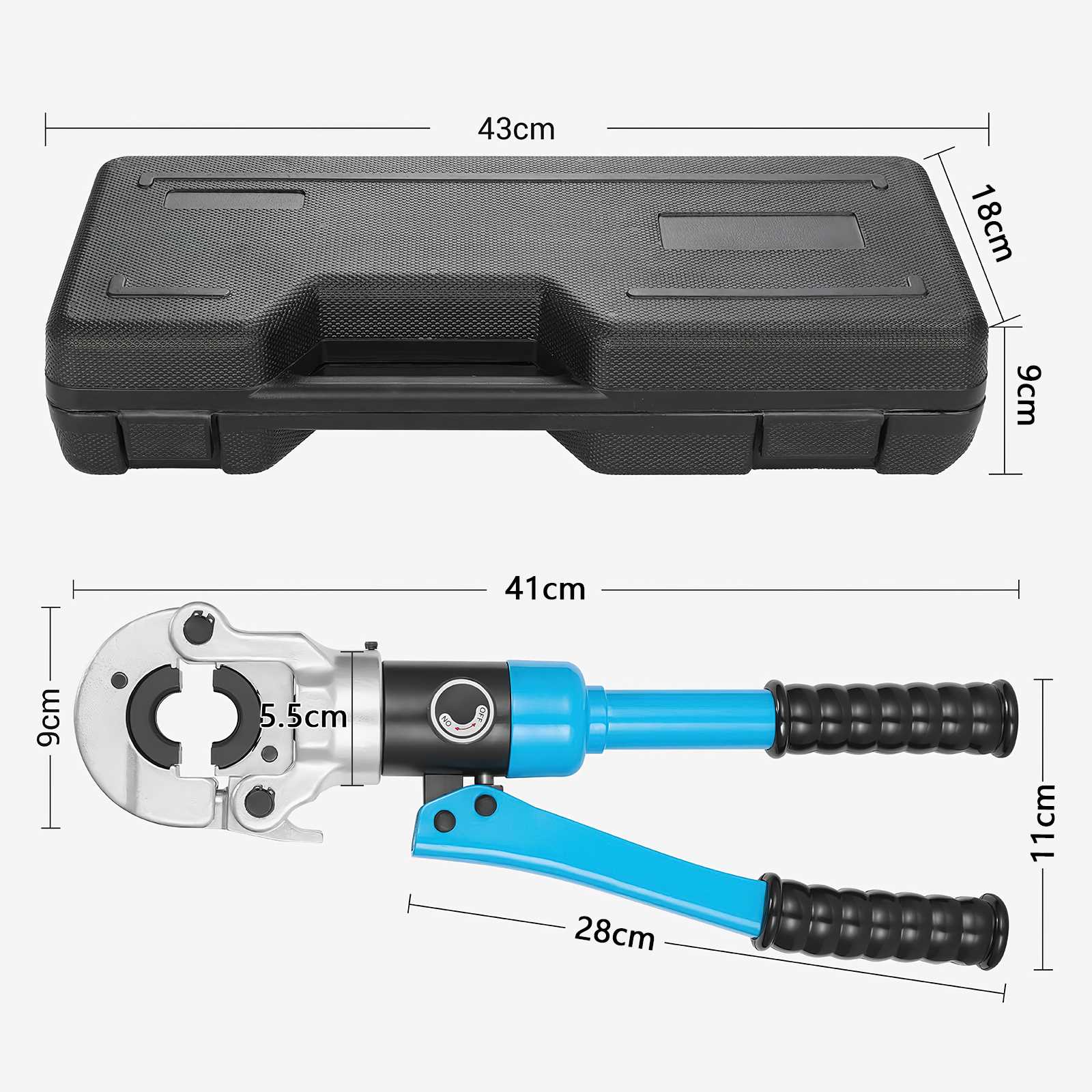 Crimpatrice professionale, profilo a TH, set da 16-20-26-32 mm, per tubi compositi, con raccordi del profilo a TH, con inserti a ganasce TH16, TH20, TH26, TH32