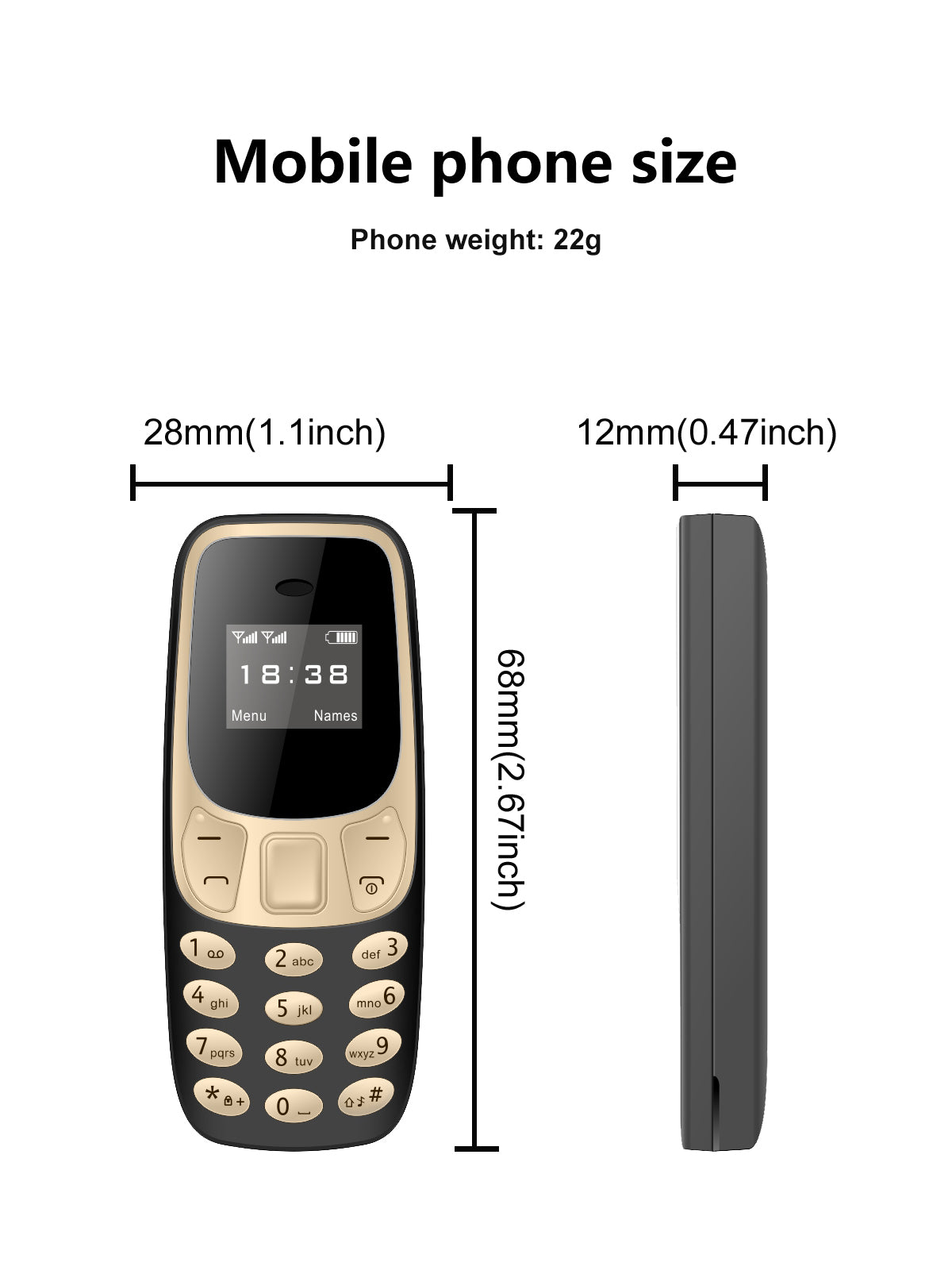 Mini Telefono 2G – Compatto, pratico e perfetto da portare sempre con te